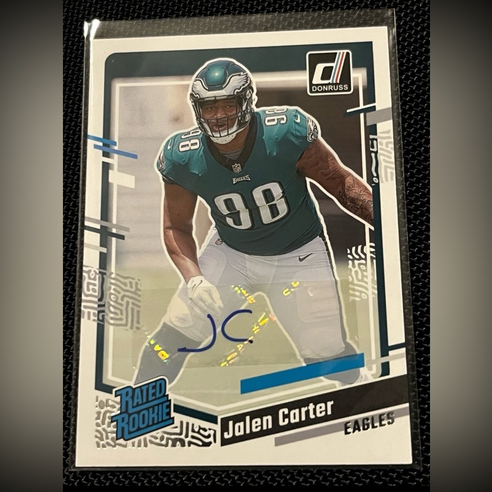 Jalen Carter rated rookie autograph Philadelphia Eagles Georgia Bulldogs
